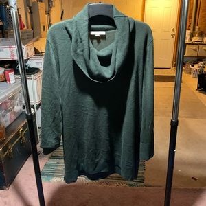 Loft Green Slouch Neck Sweater